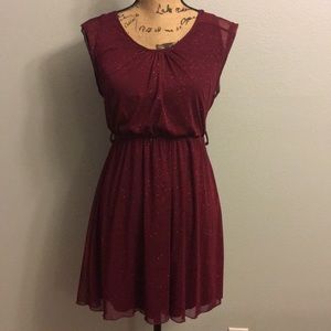 Sparkly maroon mini dress